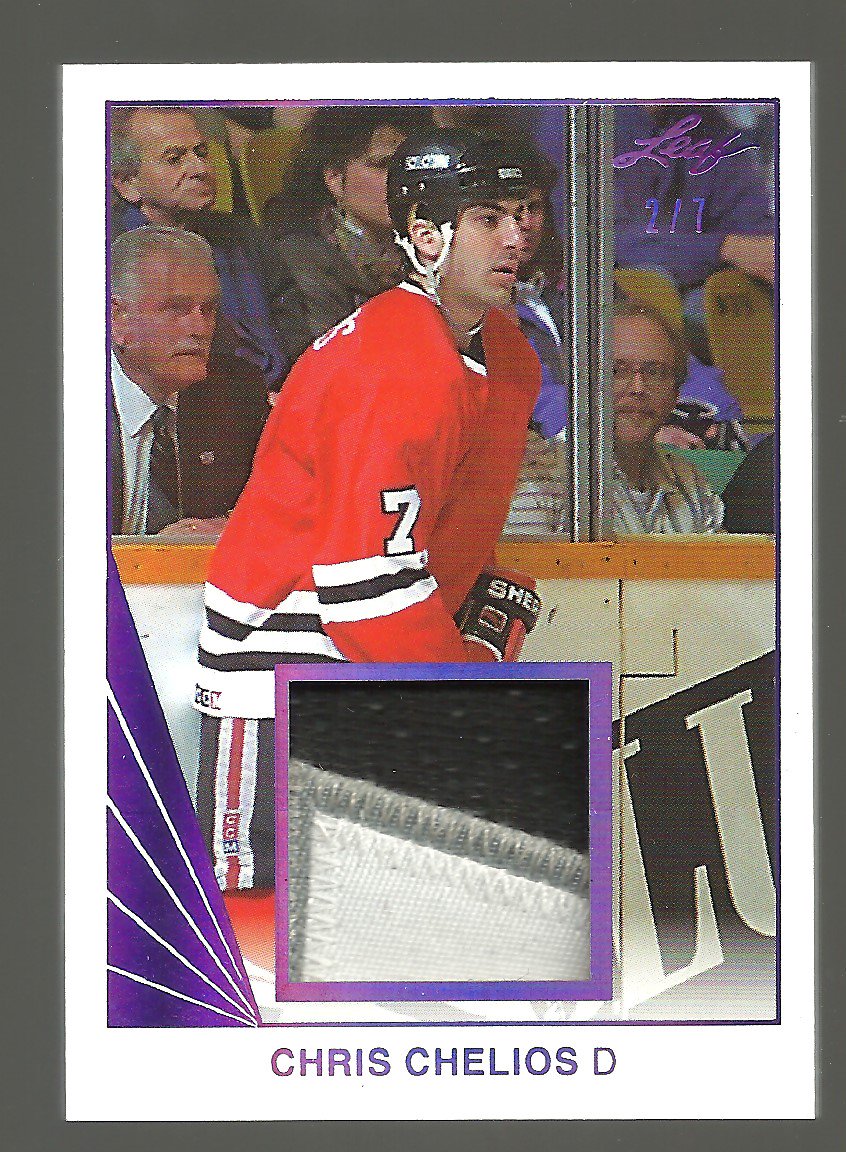 (image for) 2017-18 Leaf '90 Memorabilia Purple #BM08 Chris Chelios 2/7